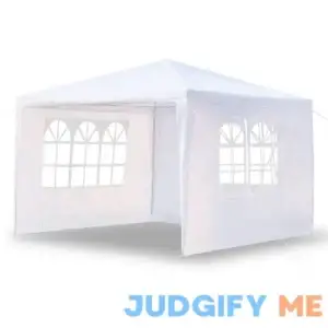 10 Ft. x 10 Ft. White Outdoor Party Tent with 4 Sides Walls CG INTERNATIONAL TRADING