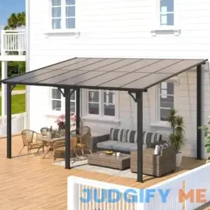 10 ft. x 14 ft. Dark Gray Aluminum Patio Cover
