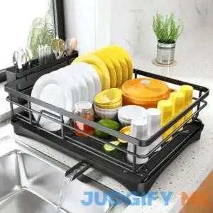 Dish Drying Rack for Kitchen Counter - Large Dish Rack with Drainboard