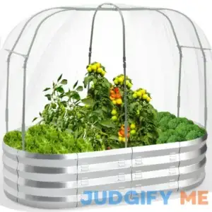 Raised Garden Bed with Greenhouse Frame and 3 Covers Galvanized Metal Oval Planter Box for Outdoor Gardening