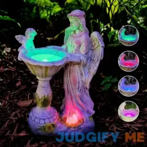 Voveexy Solar Garden Statue for Outdoor DГ©cor Angel Garden Figurine with Color Changing Light Resin Sculpture Ornament Waterproof Yard Art