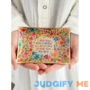 Natural Life World Better Place Glass Tray