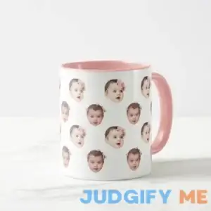Personalized Cute Baby Face 2 Photos Mug