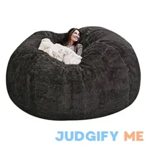Ekwq Giant Fur Bean Bag Chair for Adult Furniture Big Round Soft Fluffy Faux Fur Beanbag Lazy Sofa Bed Cover