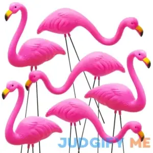 JOYIN Small Yard Ornament Stakes Mini Pink Flamingo Yard