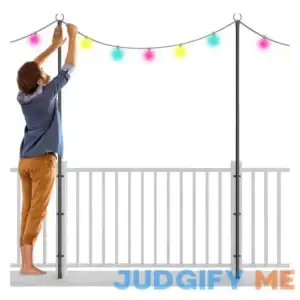 Holiday Styling String Light Poles W/Hooks For Outdoor String Lighting