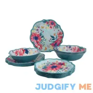 The Pioneer Woman Melamine Fresh Floral 12-Piece Dinnerware Set