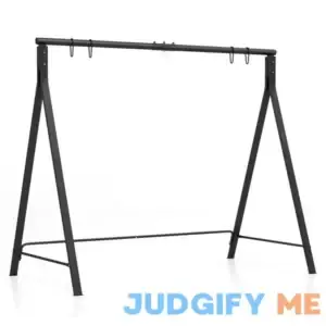 45 in. 2 Person Black Metal A-Frame Patio Swing Stand