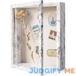 Califortree Shadow Box Frame with Linen Back Sturdy Rustic Memory Display Case of Flower