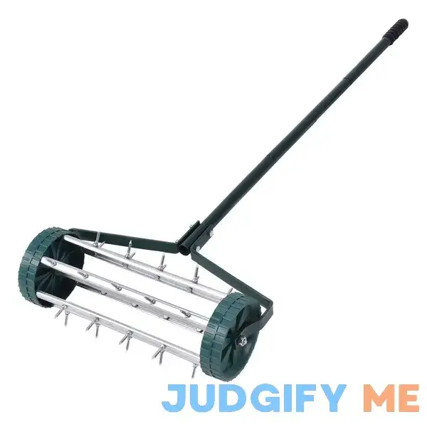 Gymax Rolling Garden Lawn Aerator Roller Home Grass Steel Handle Gymax Rolling Garden Lawn Aerator Roller Home Grass Steel Handle