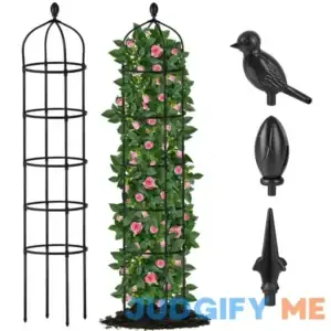 Garden Obelisk Trellis for Climbing Plants Outdoor 6.7 Ft Rose Bush Round Trellis for Pots Rustproof Metal Plant Flower Trellises for Clematis Vine