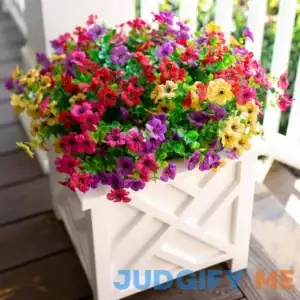 Artificial Fake Plants Flowers for Outdoor Outside Spring Summer Decoration
