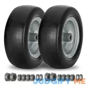 11x4.00-5" Flat Free Lawn Mower Tire on Wheel