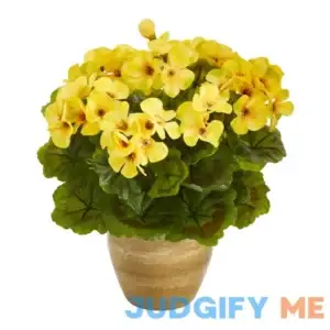 Nearly Natural Geranium Artificial Plant in Ceramic Planter UV Resistant