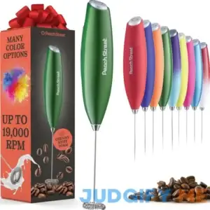 Peach Street Powerful Handheld Milk Frother Mini Milk Foamer Battery Operated Stainless Steel Drink Mixer for Coffee