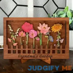 Custom Grandma's Garden Birth Month Flower Frame with Grandkids Names Gift Ideas for Grandma Mom Mother's Day Gifts