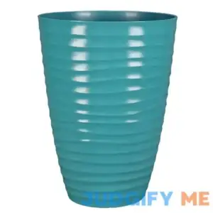 Style Selections Tall Wave Aqua Resin Planter PLB0116PAG