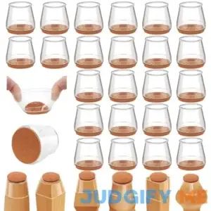Joeyrras 24Pcs Silicone Chair Leg Floor Protectors Felt Furniture Pads for Hardwood Floors