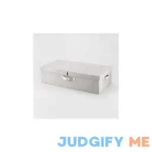 Brightroom Underbed Fabric Bin with Lid Light Gray