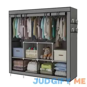 ACCSTORE Portable Wardrobe Clothing Wardrobe Shelves Clothes Storage Organiser with 4 Hanging Rail