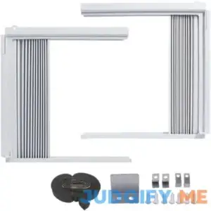 DIDnDID Window Air Conditioner Side Panels with Frame Room AC Accordion Filler Curtain Kit Replacement