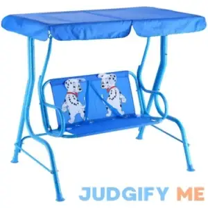 Costway 2 Person Kids Patio Swing Porch Bench Canopy