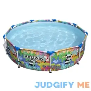 Bestway Steel Pro 10' x 26" Round Above Ground Outdoor Kiddie Swimming Pool