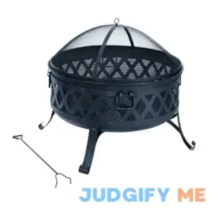 Living Accents 35.47 in. W Steel Lattice Round Wood Fire Pit