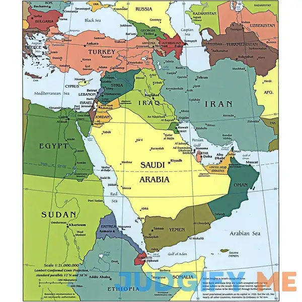 Middle East CIA Map Iraq Iran Israel Political 2003 Wall Art Poster Middle East CIA Map Iraq Iran Israel Political 2003 Wall Art Poster