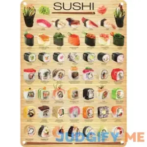 Lenrius Vintage Tin Poster The Sushi Japan Metal Tin Sign 8x12 Inch Retro Home Kitchen Office Garden Garage Wall Decor Tin Plaque New