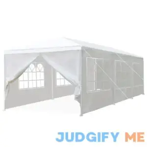10x30 Outdoor Gazebo Wedding Party Tent White Canopy Pavilion with 8 Removable Sidewalls for Camping Shelter BBQ Cater Events Beach