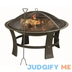 Living Accents 29 in. W Steel Round Wood Fire Pit