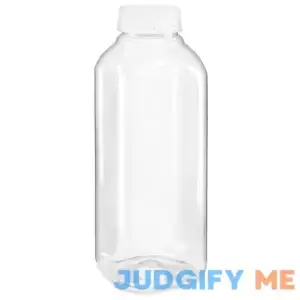 Uline Clear Square Plastic Juice Bottles 16 oz