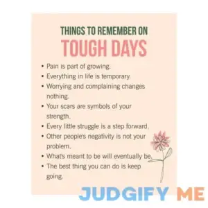 Things to Remember on Tough Days- Inspirational Positive Quotes Wall Art