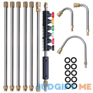 Xiny Tool Pressure Washer Extension Wand 10 Pack Power Washer Lance with 5 Atomization Nozzle Tips