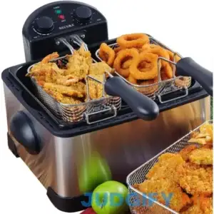 Secura 1700-Watt Stainless-Steel Triple Basket Electric Deep Fryer with Timer