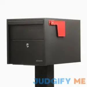 Adoorn Modern Lockable Weatherproof Mailbox Black Post Mount Locking Mailbox