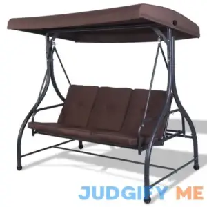 Mondawe 3-person Brown Steel Outdoor Swing 4BN-HY