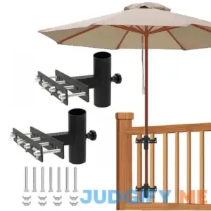Generic Adjustable Patio Umbrella Stand Black Durable Metal Umbrella Holder for Deck Railing