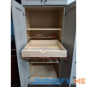 20'' Width Drawer Organizer Roll Wood Tray Kitchen OrganizerDrawer Box Cabinet Slide Out Shelve Pull-Out Shelf