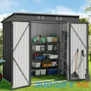 Gizoon 6' x 4' Outdoor Storage Shed with Double Lockable Doors