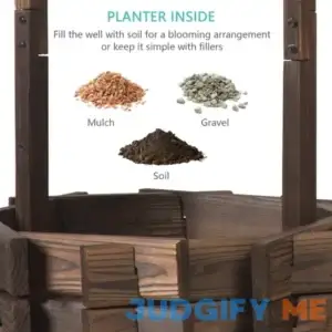 Wooden Trevi Fountain Planter with Hanging Buckets