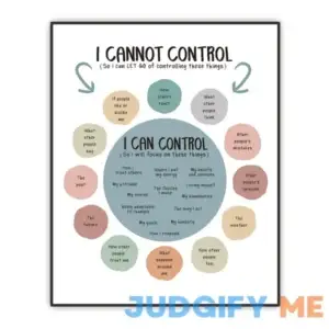 Things I Can and Cannot Control Poster Therapy Office Desk Decor
