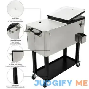 Easingroom Rolling Cooler 80qt Frozen Warm Function with Shelf