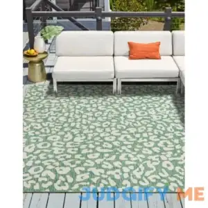 Unique Loom Black Outdoor Safari Square Area Rug