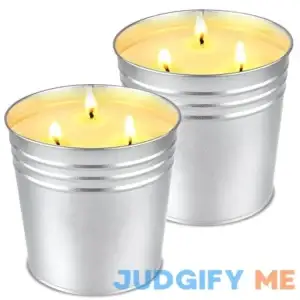 Citronella Candles Outdoor Large Patio Candle Outside 3 Wick Bucket Candle 100 Hour Burning for Table Backyard Camping Indoor