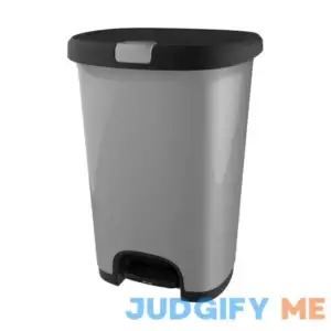 Hefty Select 12.7gal Lock Waste Step Trash Can Silver