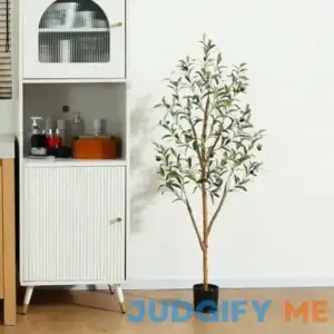 Artificial Olive Plants with Realistic Leaves and Natural Trunk