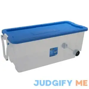 Hart 200 Quart Latching Rolling Plastic Storage Bin Container W. Pull Handle