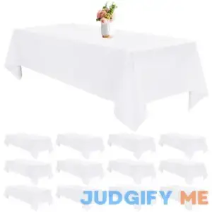 Lumaycens 12 Pack White Tablecloth White Table Clothes for 6 Foot Rectangle Tables